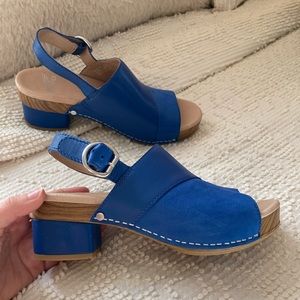 Blue clogs by Dansko